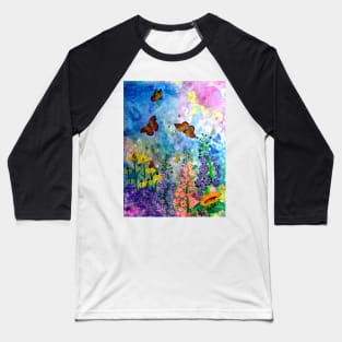 Butterfly Garden (rectangle) Baseball T-Shirt